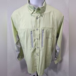 Calcutta men’s long sleeve performance fishing shirt, Olive, large